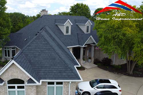 Roofing arial side view